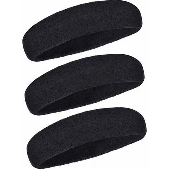 EcoNesxp Set of sports headbands for men and women, elastic infrared non-slip, moisture-wicking cotton sports headbands, 3-piece set of sports headbands