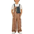 thumbnail image 6 of WAYUTE Girls Overalls 4th of July Patriotic Graphic Soft Wide Leg Jumpsuits with Pockets Independence Day Versatile Summer Outfits, 6 of 7