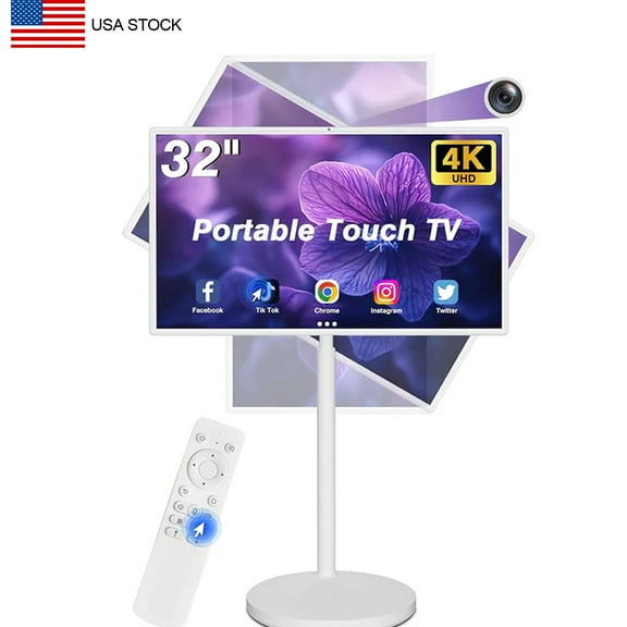 Portable TV On Wheels 32" Touch Screen With Buit-In Camera, Android OS Install APP At Will, Any Time Any Where | 360SPB®
