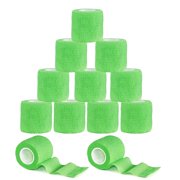 Tattoo Grip Cover Wrap,12PCS Disposable Cohesive Tattoo Grip Cover Elastic Bandage Handle Grip Tube for Tattoo Machine Tattoo Grip Accessories(Phosphor Green)