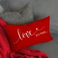 thumbnail image 4 of Valentines Day Pillow Cover 12x20 inch Farmhouse Valentines Day Decor for Home Red Love You More Valentine Pillows Decorative Throw Pillows Valentines Day Decorations, 4 of 6