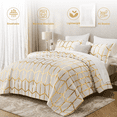 thumbnail image 2 of Flymme 7 Pieces White Comforter Set King Size Geometric Bed in a Bag Gold Foil Print Bed Set with Sheets Luxury Geometric Bedding Sets for Women Men, 2 of 8