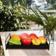 thumbnail image 4 of Bandeja rectangular de metal para servir comida, frutas y aperitivos con asas laterales., 4 of 8
