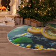 thumbnail image 5 of Daiia Fresh Passion Fruit Still Life Drawing Merry Christmas Tree Skirt , Xmas Large Lace-up Tree Skirt, Santa Snowflakes Rustic Home Decorations New Year Party Farmhouse Decor-30", 5 of 6