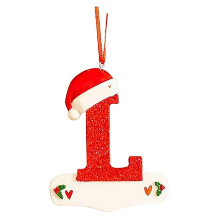 

Christmas Little Red Hat Letter Pendant DIY Writable Name 26 Letter Pendant