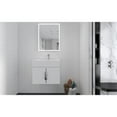 thumbnail image 6 of Nile 24" White Wood Floating Vanity with White Top and Brushed Nickel Trim, 6 of 10
