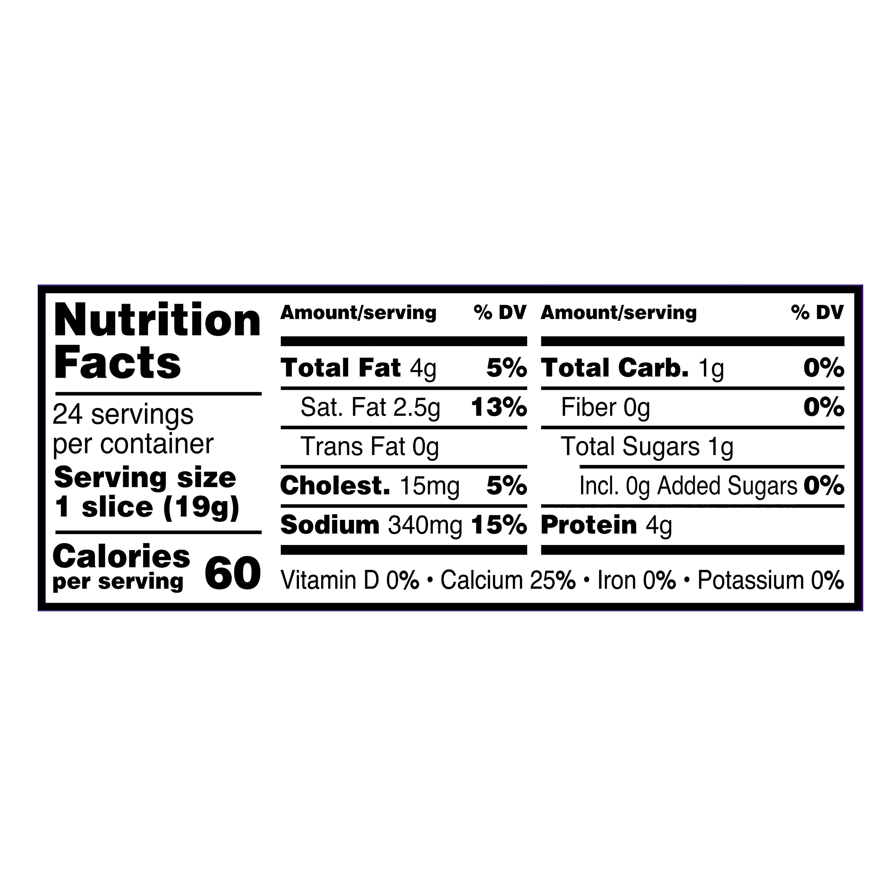 Great Value Reduced Fat Deluxe American Cheese Slices, 16 oz, 24 Slices