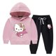 thumbnail image 3 of Hello Kitty-Conjunto de suéter con capucha para niños, Tops estampados bonitos, ropa cálida de lana a la moda para niñas, Otoño e Invierno, 3 of 5