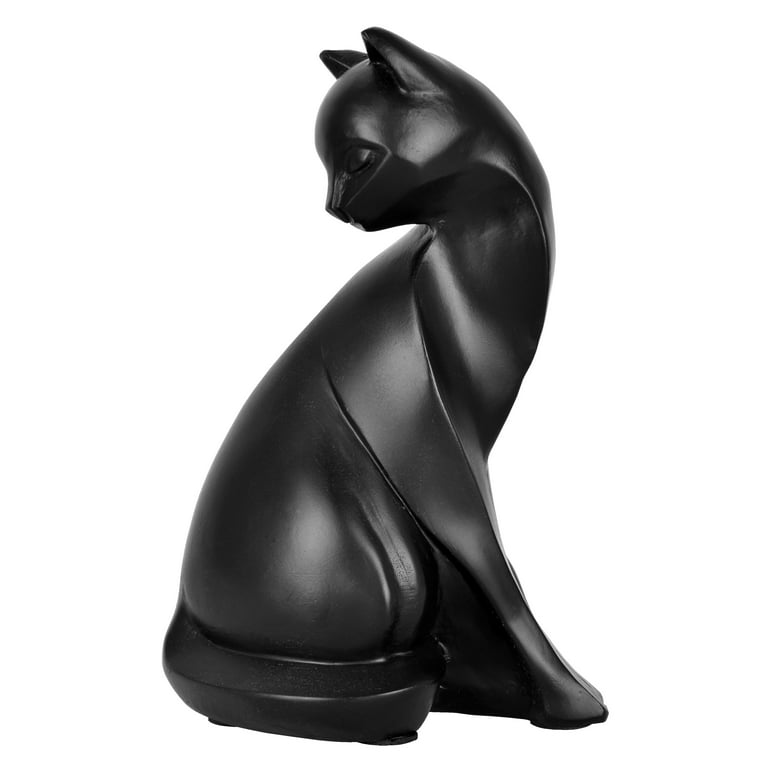 Mainstays 4.25 x 2.75 x 6.5 Tabletop Modern Cat Figurine, Black 