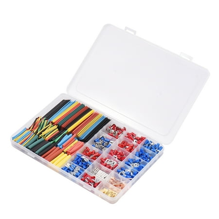 

moobody 678PCS Terminals & Heat-shrink Tube Kit Car Cable Wire Electrical Set 350pcs Terminals Connectors + 328pcs Heat Shrink Tubes Polyolefin Halogen-Free Shrinkable Tubes Crimp Terminals with Por