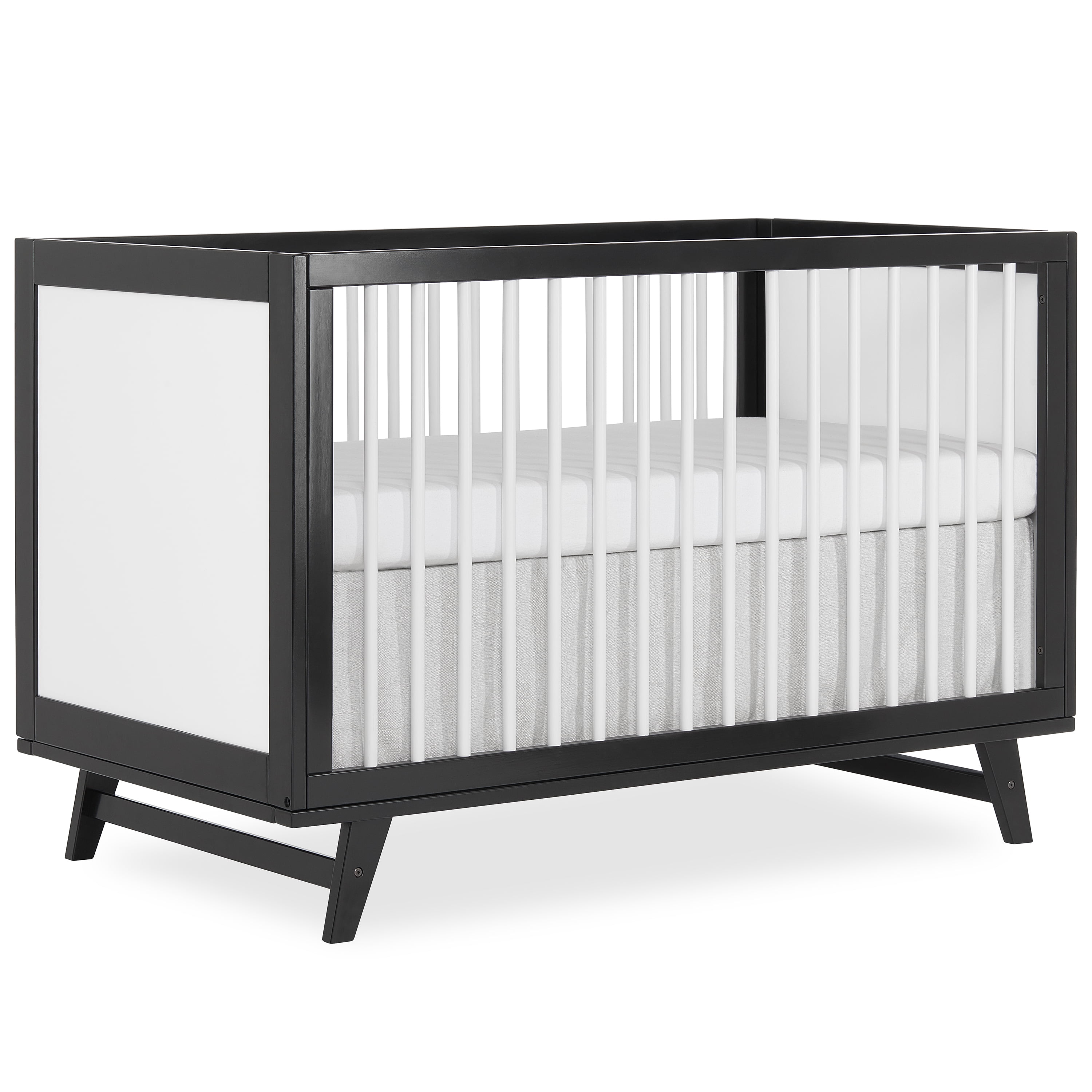 Dream On Me Carter 5 in 1 Full Size Convertible Crib, Black And White