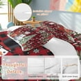 thumbnail image 2 of Christmas Tree Snowman Bedding Duvet Cover Set Twin 4 Pieces Winter Snowflakes Red Flowers Red Black Plaids Bedding Set with Zipper Closure,1 Comforter Cover 68x86 In 1 Flat Sheet & 2 Pillow Cases, 2 of 7