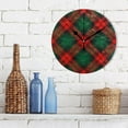 thumbnail image 3 of GZHJMY Round Digital Clock Christmas Red Plaid Creative Decorative Quiet Not Ticking Clock,Bedroom Living Room Bathroom Kitchen Office Wall Ornament (Black 10x10In), 3 of 7