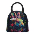 thumbnail image 1 of Balery Colorful Patterned Rabbit Bolsa de Almuerzo para Mujeres, Caja de Almuerzo, Bolsa de Almuerzo Pequeña Impermeable, Tote de Almuerzo Reutilizable con Gran Capacidad, 1 of 6