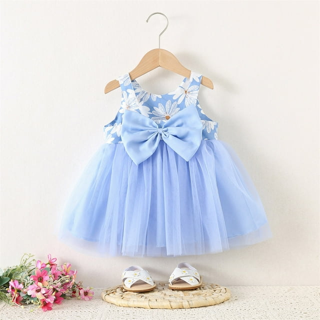 Robes Décontractées pour Filles Sans Manches Tutu pour Filles Robe pour Filles Robe en Tulle pour Filles 12-18 Mois