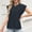 Black, variant on Summer Boho Knitwear Top For Women Cap Sleeve Crewneck Crochet Pattern Lightweight Airy Casual Pullover