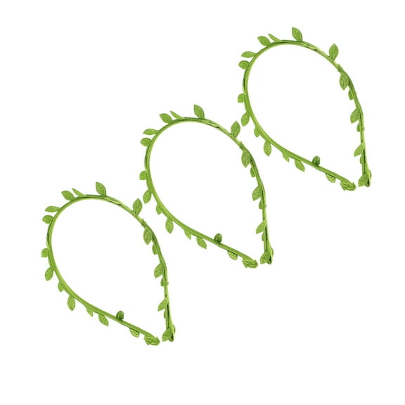Masteelf  3 Pcs Hawaiian Green Leaf Headpiece Bridesmaid Headband Girl