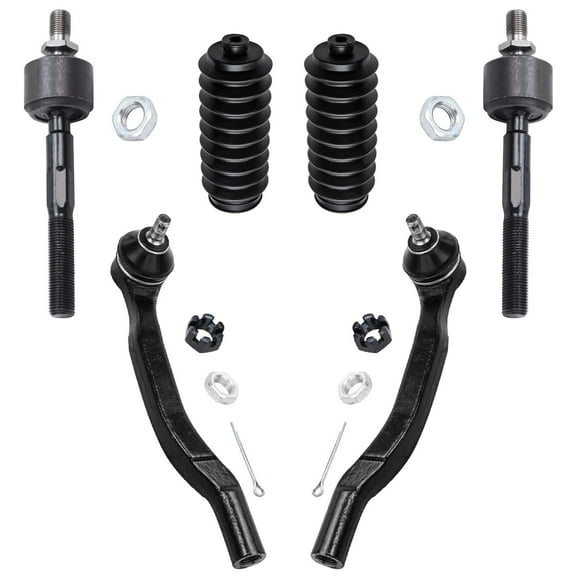 Detroit Axle - Front Tie Rods for Honda Accord Odyssey CL Isuzu Oasis, 4 Inner & Outer Tie Rod End Links, 2 Rack and Pinion Tie Rod Boots Replacement