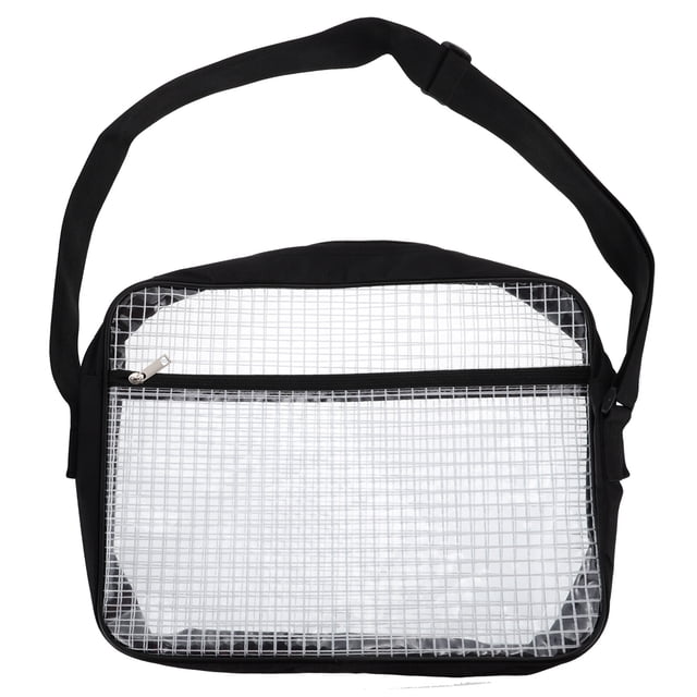 KAKOWELY Cross Body Bag Transparent PVC Grid Bag Shoulder Pouch Anti-static Storage Bag,15.75"X11.81"X3.15"