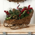 thumbnail image 4 of Nearly Natural 18" Christmas Sleigh with Pine Artificial Christmas Decoration, Multicolor, 4 of 5