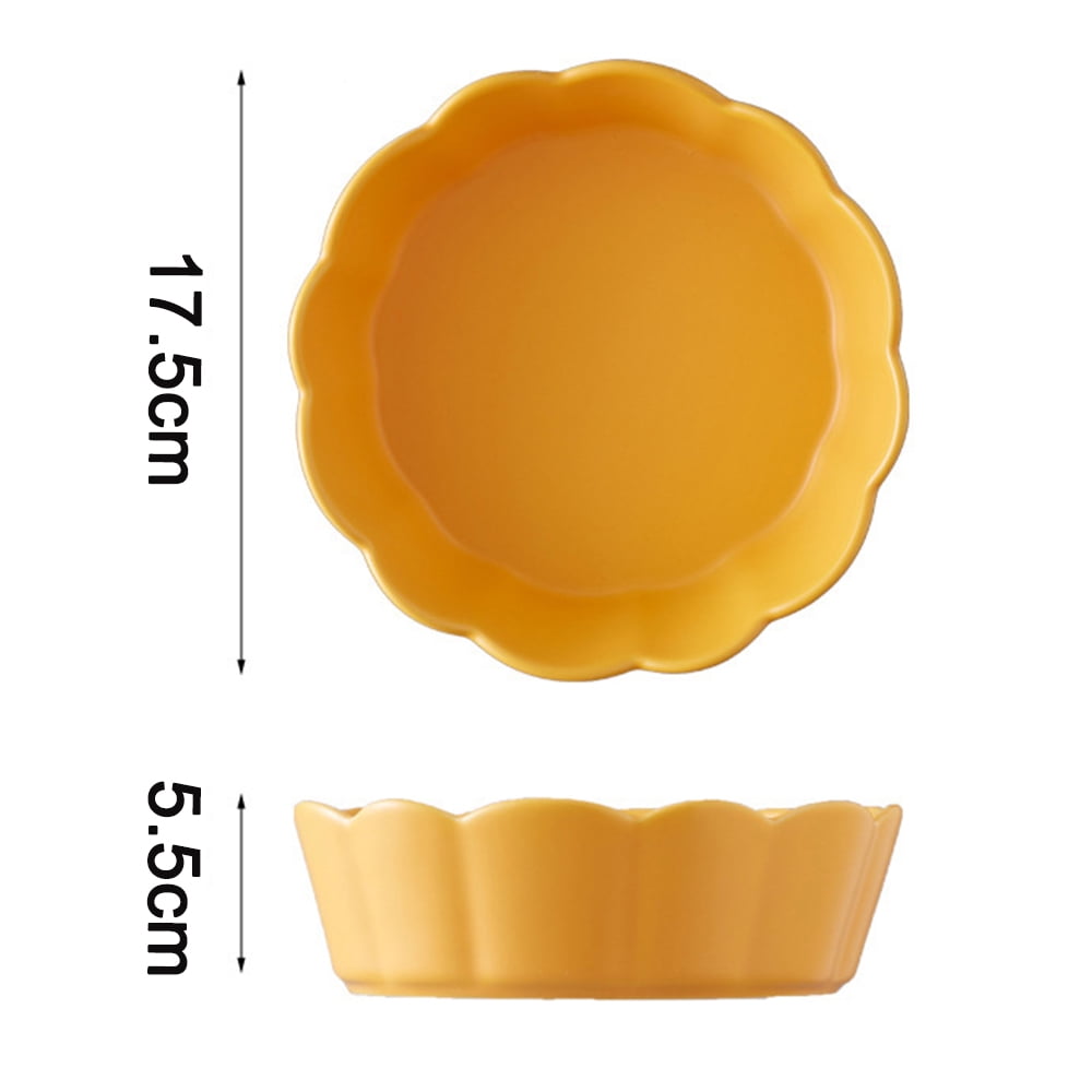 Creative Pet Ceramic Bowl Flower Cat Bowl Medium Dog Bowl Anti-Overturning Pet Bowl - yellow