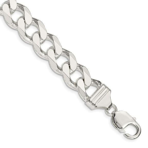 Primal Silver Sterling Silver 13mm Curb Chain Bracelet