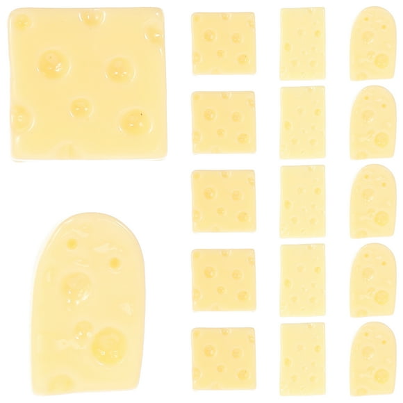 60 piezas de queso en miniatura, modelo de queso artificial, figuras de queso de simulación.