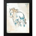 thumbnail image 2 of OnRei 15x18 Black Modern Framed Museum Art Print Titled - Running Horse Blue, 2 of 5