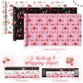thumbnail image 4 of A house of tools Red Heart Gift Wrapping Paper Rolls - 3 Rolls 17’’ x 120’’ Lover Wrapping Paper Red Heart Birthday Gift Packing Supply Pink Rose Wedding Bridal Shower Wrap Dating Favor, 4 of 14