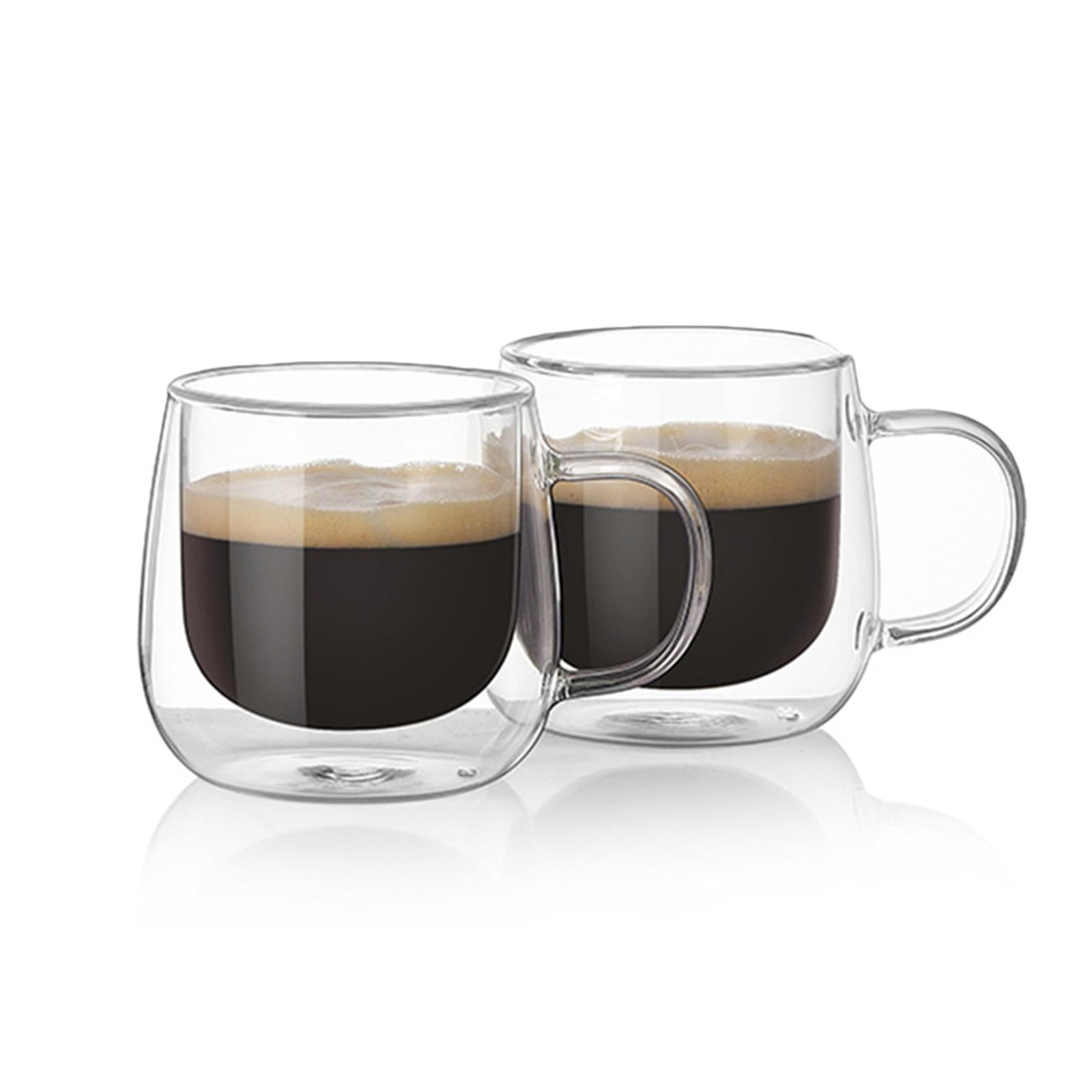 Vasos De Café De Doble Pared – 6 Unidades De 400 Ml, Vidrio Borosilicato, Con 6 Cucharas De Acero Inoxidable