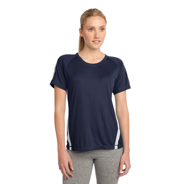 Camiseta SPORT-TEK Colorblock PosiCharge Competitor para mujer XL Azul marino/Blanco deporte-tek LST351