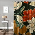 thumbnail image 2 of Fenyluxe Abstract Vintage Floral Shower Curtain Modern Spring Flowers Retro Green Leaves Bathroom Curtains Set Colorful Contemporary Bath Accessories Art Home Decor Fabric, 2 of 7