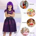 thumbnail image 4 of Benylion Princess Mal Costume for Girls Dress up Dragon Popular Musical Role Play Kids Fancy Party Tulle Outfit for 3-4 years, 4 of 6