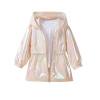 Wancir Girls' Metallic Jacket Lightweight Zip Up Holographic Shiny Hooded Jackets