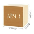 thumbnail image 3 of Stebcece Wood Cube Voice Control Led Alarm Clock Home Bedroom Dormitory, 3 of 21