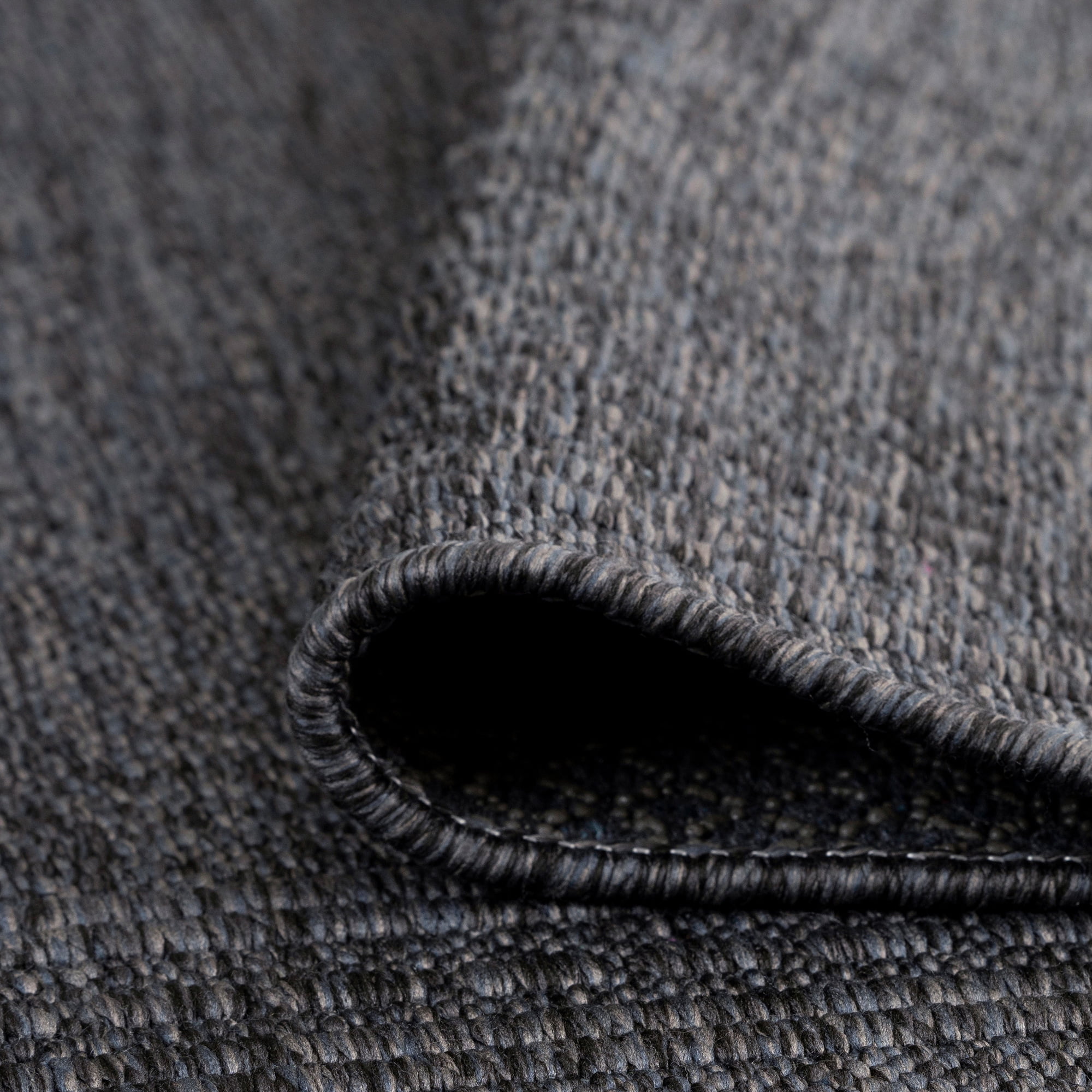 Alma Transitional 5' x 7' Dark Gray and Ash, Machine Washable Polyester & Cotton Indoor Area Rug