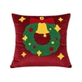 thumbnail image 2 of Soft Velvet Round Tufted Throw Pillow with Star Snowflake Ball Motifs, Christmas Embossed Decorative Cushion for Sofa Couch Bed and Living Room Decor (Multicolor), 2 of 6