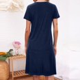 thumbnail image 4 of WILLBEST Robe de Nuit à Manches Courtes pour Femmes Col en V Chemise de Nuit Pyjama, 4 of 6