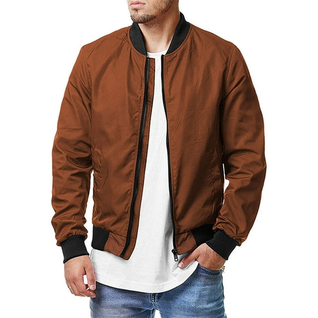 Faithtur Men's Bomber Flight Jacket Casual Patchwork Fall Winter Coats Zipper Closure Outwear