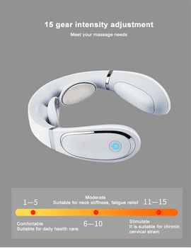 Electric Neck Massager with Heating Function, Rechargeable and Flexible , 4 Modes 15 Levels Cordless Deep Tissue Trigger Point Massager