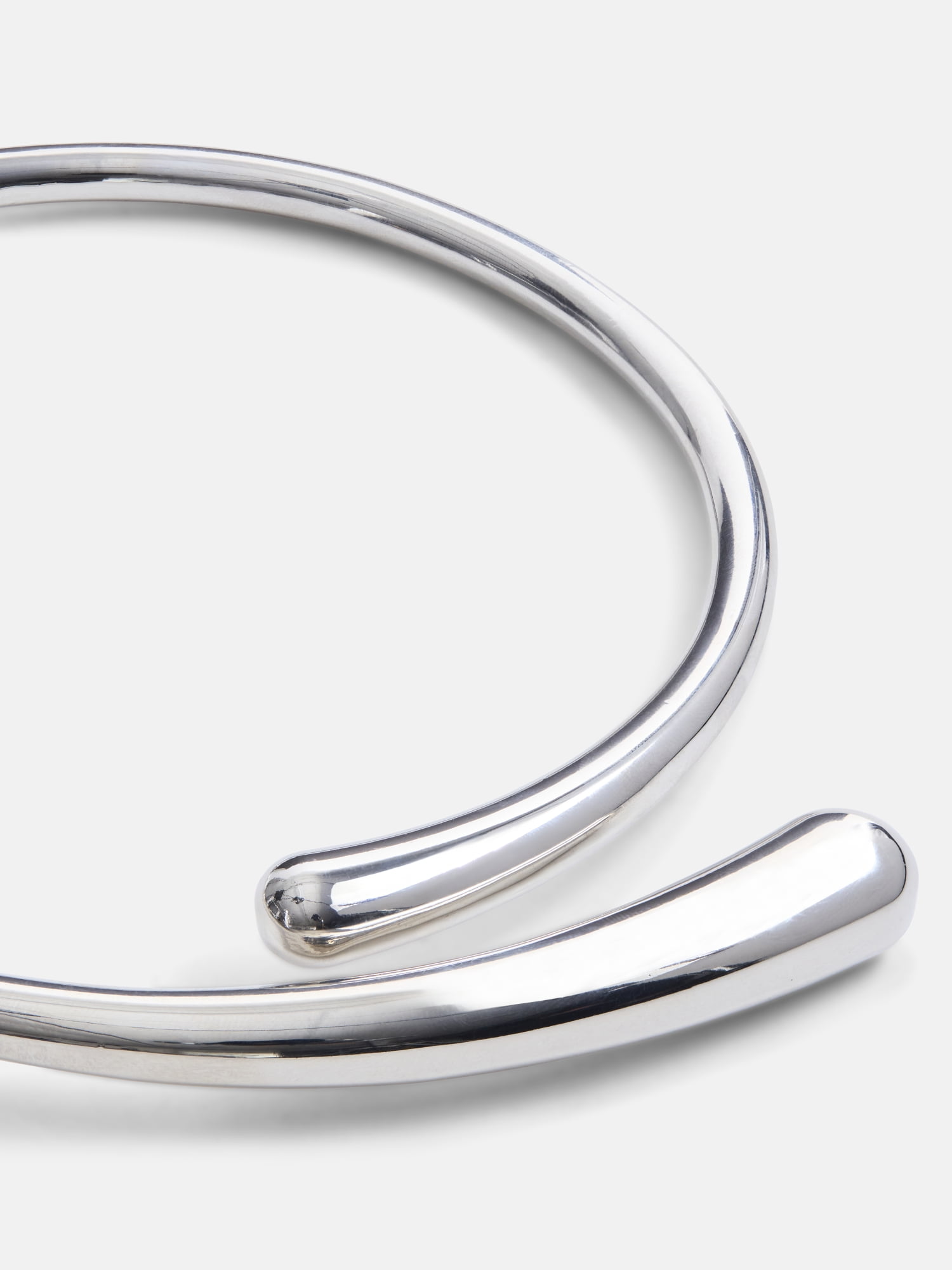 Scoop Wrap Choker Necklace, Silver-Tone