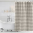 thumbnail image 6 of Small Stall Shower Curtain 36x72 Inch Narrow Half Size Buffalo Plaid Bath Curtains Bathroom Decor, Farmhouse Grey Checkered Vintage Grid Waterproof Fabric Shower Curtain Set with Hooks 36 Inch, 6 of 7