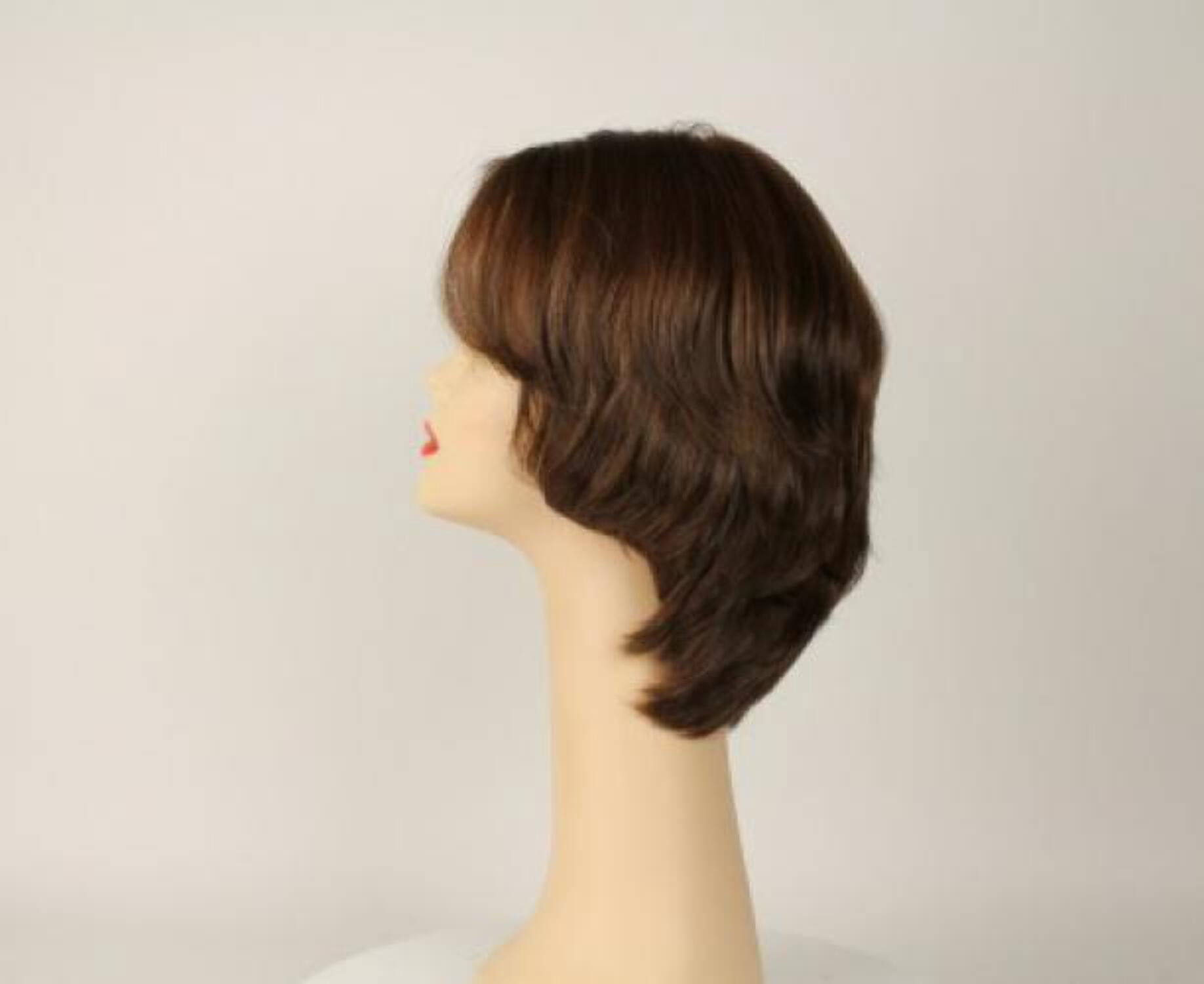 European Human Hair Freeda Wig Shlomit Brown With Reddish Highlights Skin Top Size M