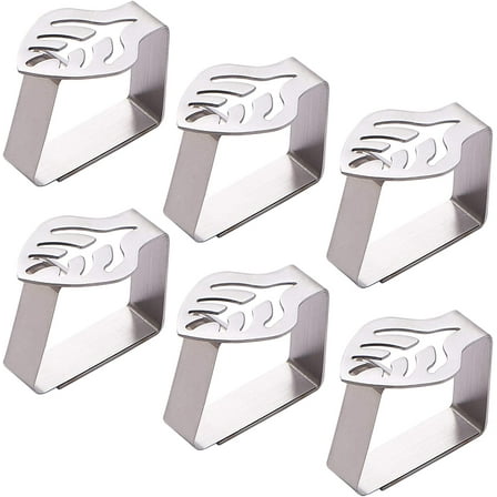 8pc 8PCS Stainless Steel Silver Thickened Strong Cloth Clip Tablecloth Clamp Holder Table Cover Clamps Table Cloth Holders Table Cloth Clips Holders for Outdoor and Indoor (Leaf)