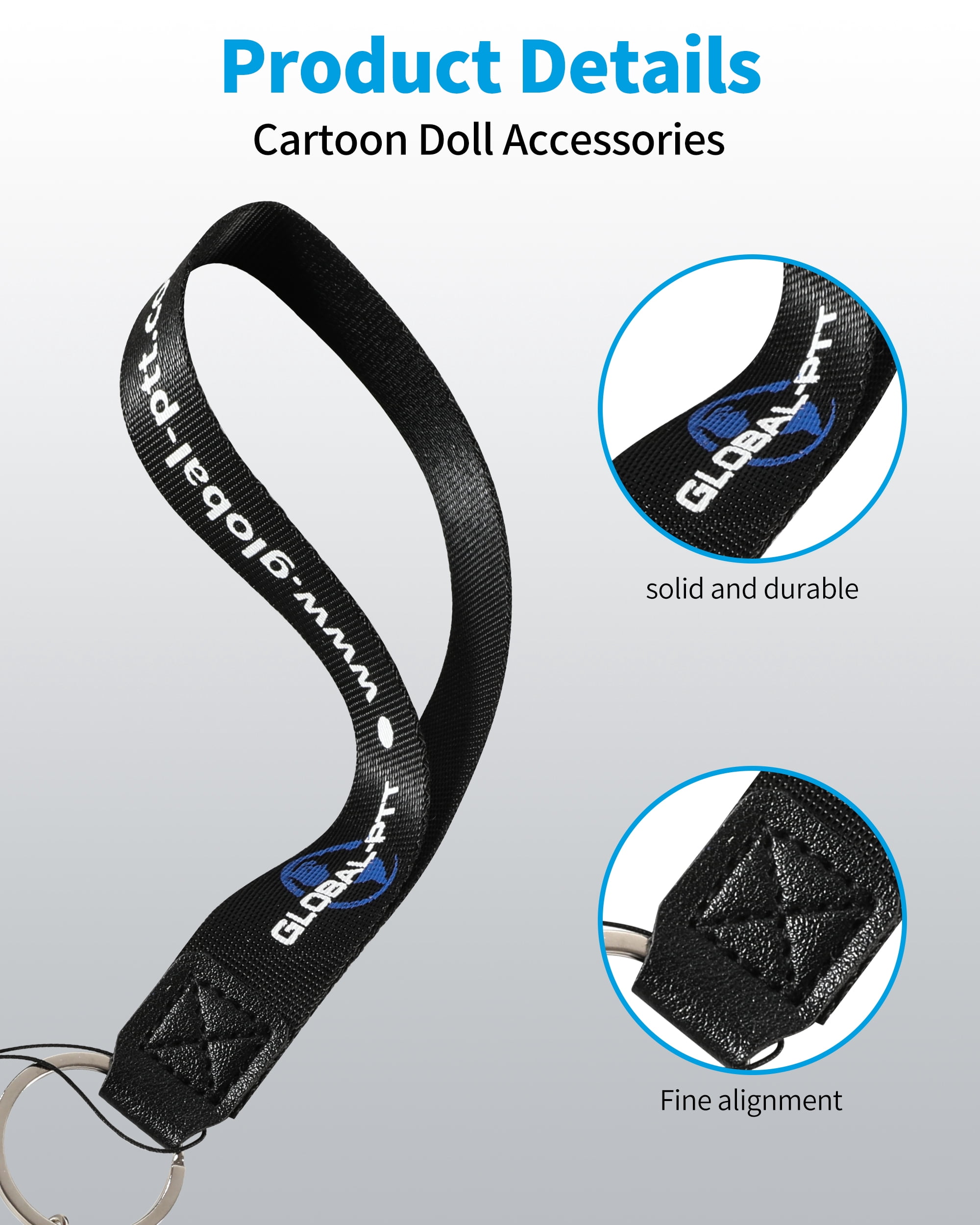 Global-PTT 2-Pack Lanyard for Mobile Walkie Talkie Two-Way Radios Case with Silicone Cartoon Figures – Durable Plastic Strap Perfect for Keys, Cameras Flashlights and More