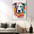 thumbnail image 5 of Thuan Bohemian Dog Flower Art Print Canvas, Wall art Painting Decor, Puppy Pop Art Home Decor Artwork For Bedroom Living Room Bathroom Decor, Puppies Colorful Photo, 5 of 6