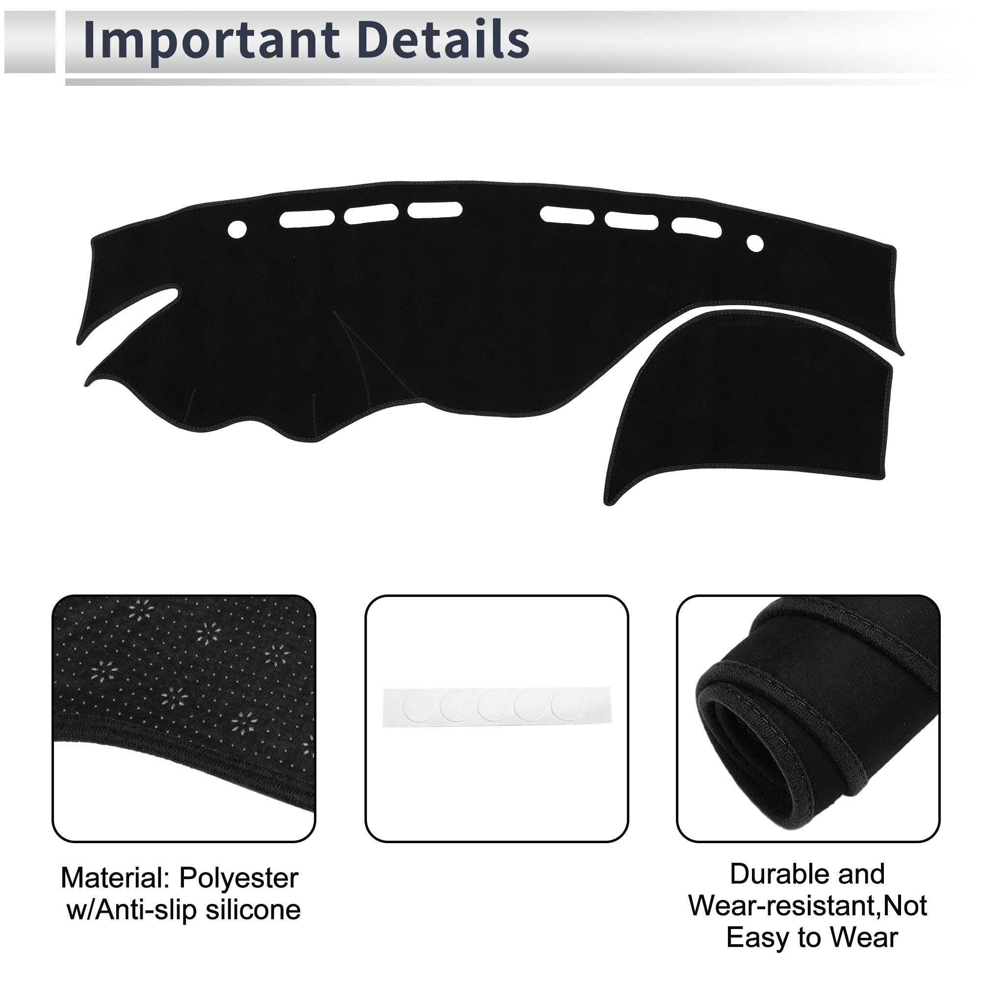 Unique Bargains Dashboard Cover for INFINITI Q50 2014-2024 Non-Slip Dash Cover Mat Black