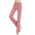 thumbnail image 4 of Women's Sweatpant Yoga Leggings Side Striped High Waist Stretch Slim Comfy Jogger Gym Sport Workout Pants Trousers Light pink 2XL, 4 of 7