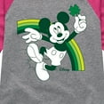 thumbnail image 3 of Disney - Mickey Green Rainbow - Toddler And Youth Girls Raglan Graphic T-Shirt, 3 of 4