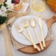 thumbnail image 4 of Utensilios Flatware DayAmmi de plástico dorado, 150 unidades, 19,5 cm, 4 of 9